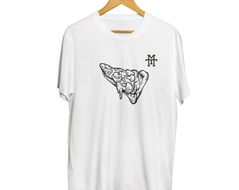 Manufaktur13 Shirts - T-shirts with different motifs, round neck tea, regular fit, 100% cotton, Casual Basic (Pizza 2)