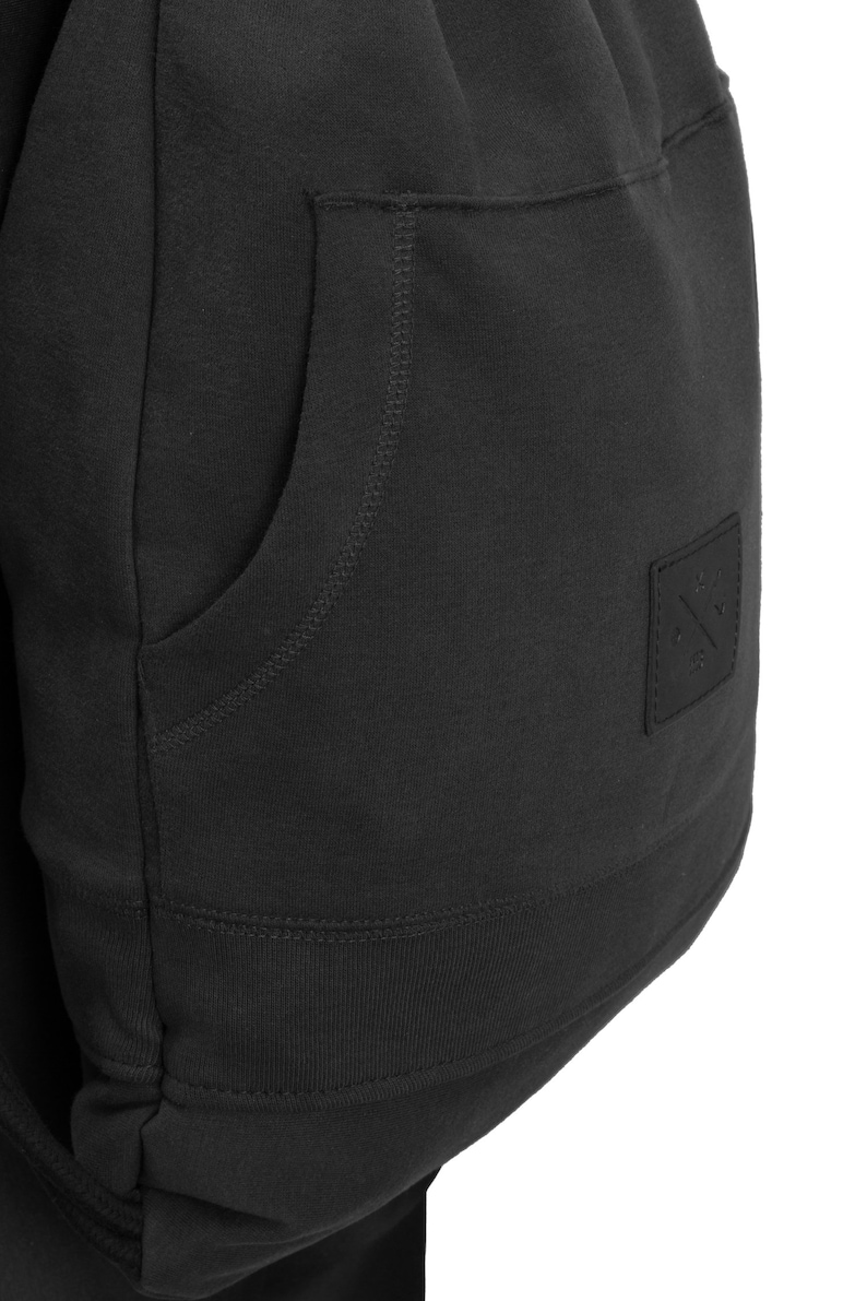 M13 Hoodie Sports Bag Gym Bag mit Pullover Bauchtasche, Turnbeutel, Sportbeutel, Rucksack Beutel mit Reißverschlussfach Black Out Bild 6