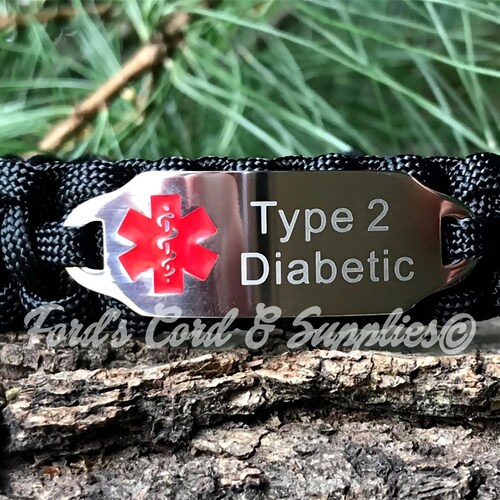 Medical Alert Bracelet Type 1 Diabetic Diabetes Bracelet Etsy