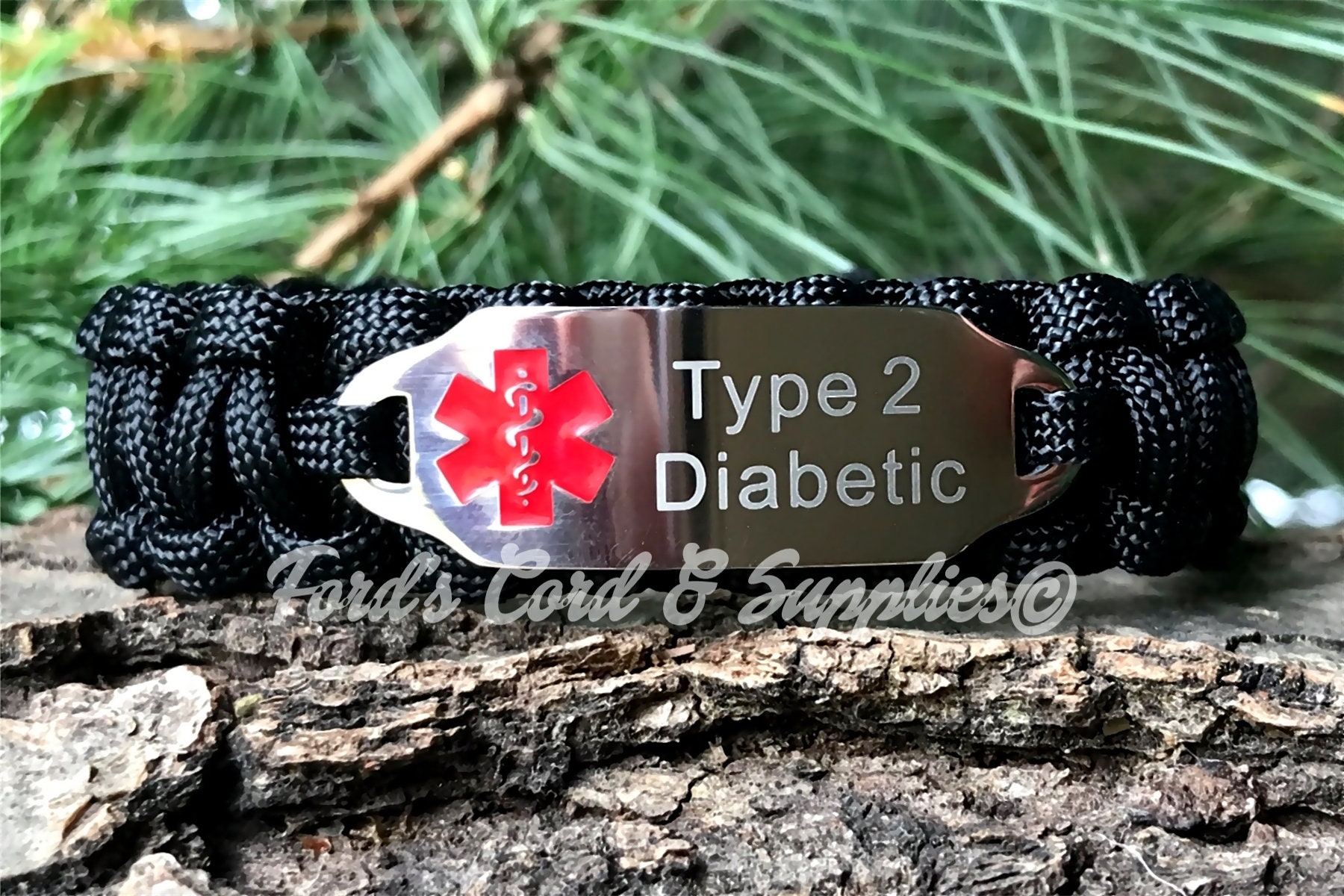 Type Diabetic Medical Alert Bracelet, Paracord Bracelet