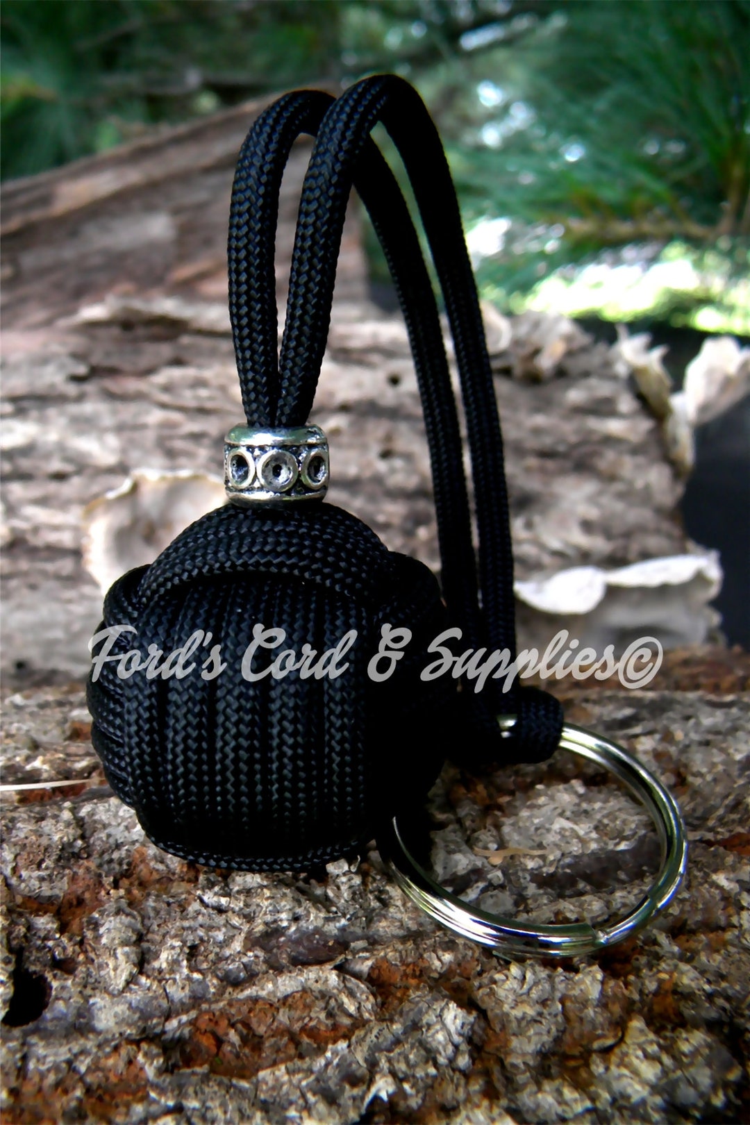 Paracord Monkey Fist Keychain, Accessories, 550 Paracord, Steel Ball