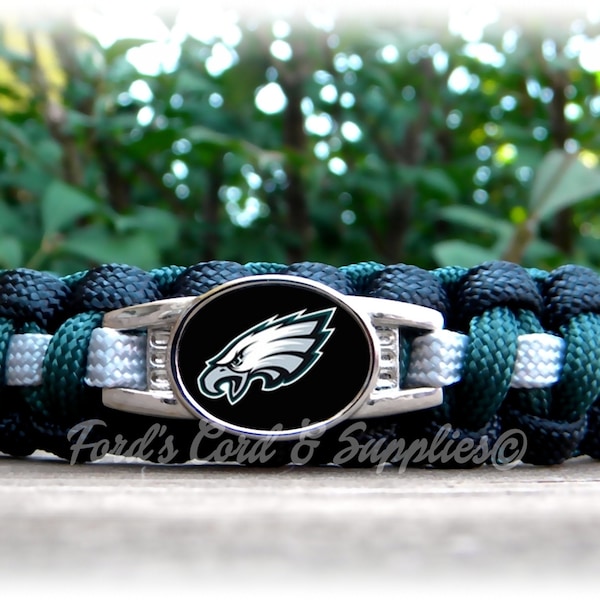 NFL Team Bracelet, Paracord Bracelet, Fan Gear, Eagles, Seahawks, Giants, Vikings, Texans, Saints, Ravens, Patiots, Broncos, Titans and More