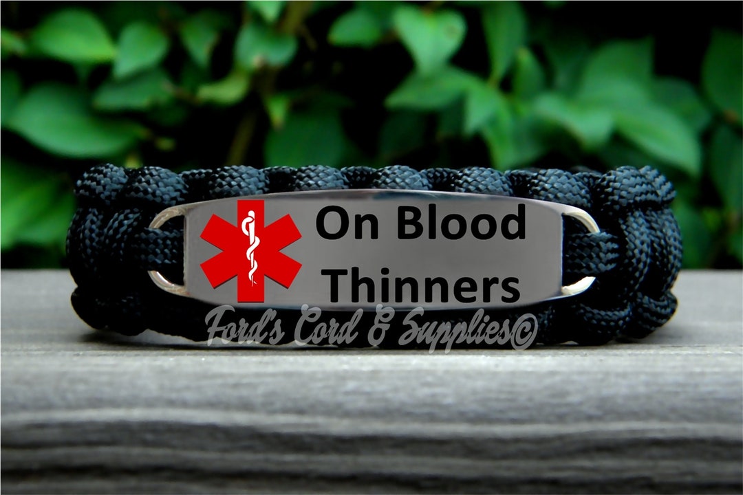 On Blood Thinners Medical Alert Bracelet Paracord Bracelet Etsy