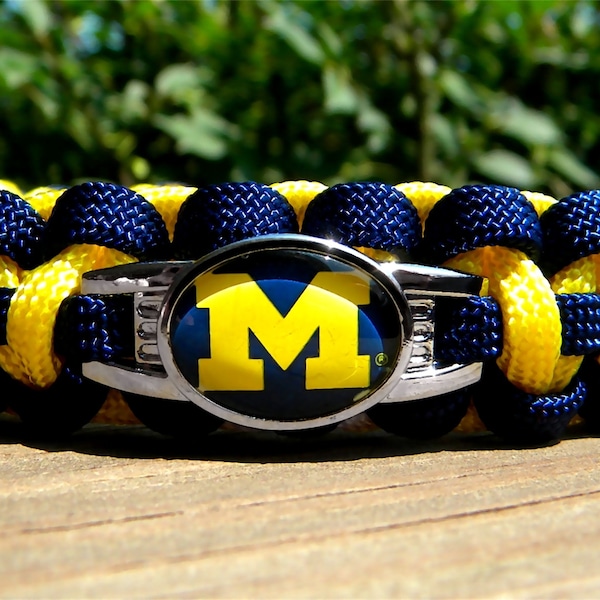 NCAA Collegiate Team Bracelet, Paracord Bracelet, Survival Bracelet, Fan Gear, Gift, Michigan, Clemson, Ohio, Florida, Kentucky, LSU, Auburn