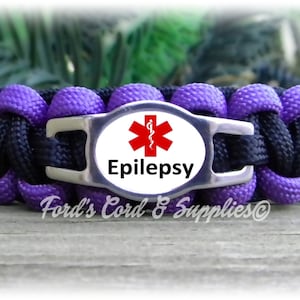 Medical Alert Bracelet, Paracord Bracelet, Survival Bracelet, Peanut Allergy, Diabetic Bracelet, Epilepsy, Asthma, Autism, Waterproof image 1