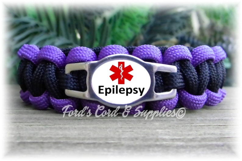 Medical Alert Bracelet, Paracord Bracelet, Survival Bracelet, Peanut Allergy, Diabetic Bracelet, Epilepsy, Asthma, Autism, Waterproof image 1