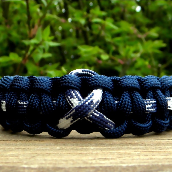 ALS, Lou Gehrig's Disease Awareness Ribbon Bracelet, Paracord Bracelet, Survival Bracelet, Unisex Adult Bracelet, Child's Bracelet, Support