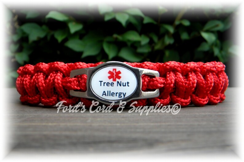 Medical Alert Bracelet, Paracord Bracelet, Survival Bracelet, Peanut Allergy, Diabetic Bracelet, Epilepsy, Asthma, Autism, Waterproof image 3