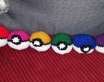 POKEBALL Pokemon Choose your color crochet hacky sack stress ball - free shipping!