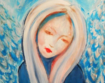 Angel Painting Print Spiritual Gift for her Housewarming Anniversary Romantic Gift Healing art