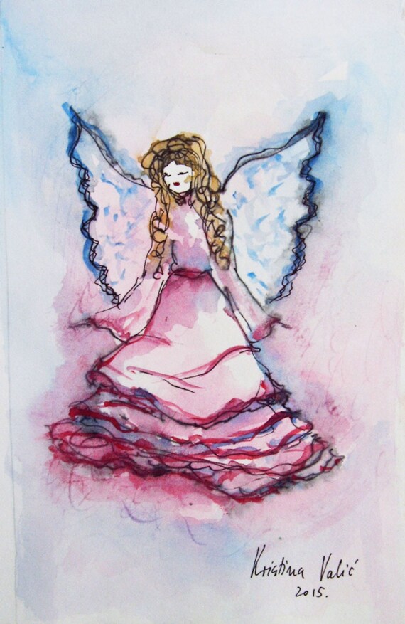 Ange Peinture Sur Papier Spirituel Art Ange Gardien Petite Etsy Ange Peinture Sur Papier Spirituel Art Ange Gardien Petite Etsy