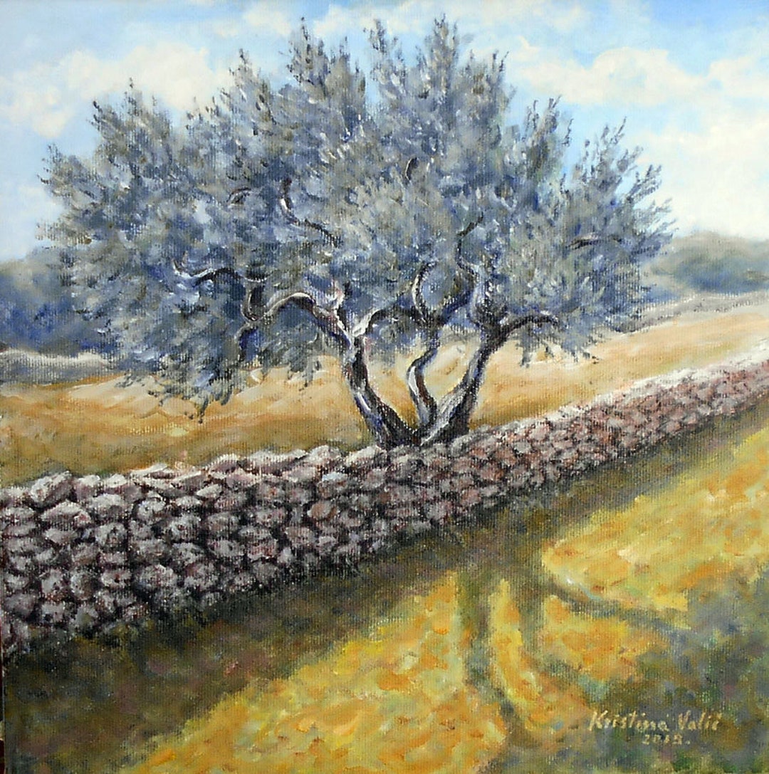 Olive Tree Painting Print Landscape Painting Print Trees Acrylic ...