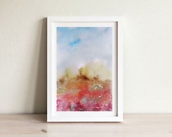 Abstract Watercolor Landscape  Print, Modern Wall Decor