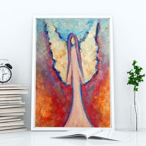 Encre De Chine Ange Peinture Art Print Cadeau Danniversaire Etsy