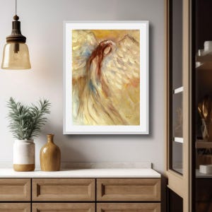 Guardian Angel painting Print, Spiritual art