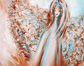 Angel Art Print, Romantic Angel Painting
