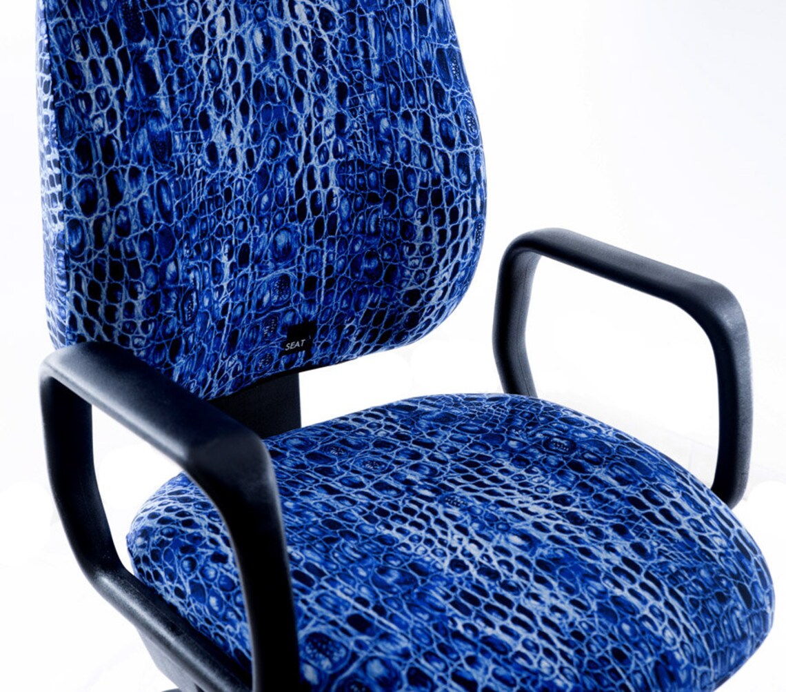 Office Chair Slipcover One Size Fit All Blue and Green Snake Etsy