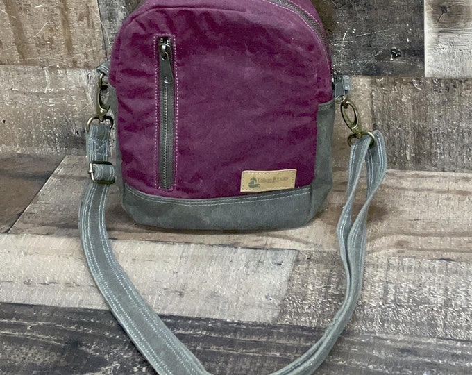 Sling Bag, Crossbody Bag, Small Backpack, Convertible Sling Bag, Pebble Sling Bag, Burgundy, Artisan made in USA