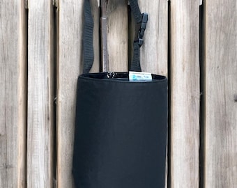 Car Trash Bag fits headrest or gear shift, backseat, solid black, garbage bin, truck, car trash can, bin with vinyl lining