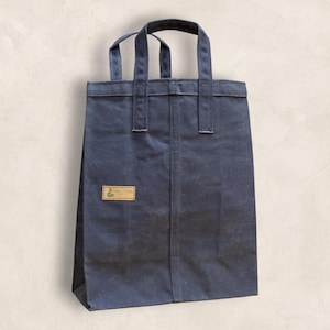 Charcoal Gray Waxed Canvas Tote Bag, Market Bag, Reusable Grocery Shopping bag, Farmers Market, zero waste, Heavy Duty, Artisan Made in USA