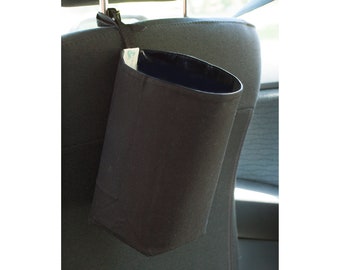 Black Car Trash Bag with washable lining, Wastebasket, garbage bin, Car Trash Can, Women accessory, headrest, trash bin, car trash bags