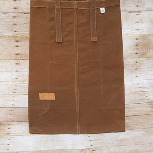 Handmade Waxed Canvas Market Bag: Nutmeg Brown Reusable Grocery Tote