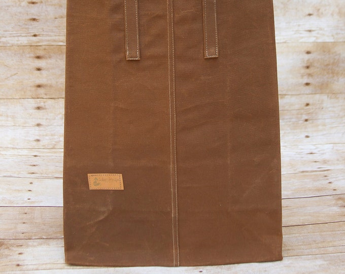Waxed Canvas Market Bag, Reusable Canvas Grocery Bag, Shopping bag, Farmers Market bag, Reusable zero waste tote bag, Mens Tote,Nutmeg Brown