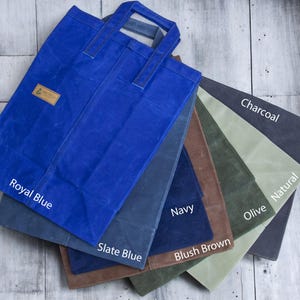 Available waxed canvas colors
Artisan made in USA 
By Colleen Principe