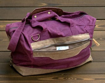 Waxed Canvas Duffel Bag | Large Unisex Gym & Travel Bag | Weekender with Shoulder Strap