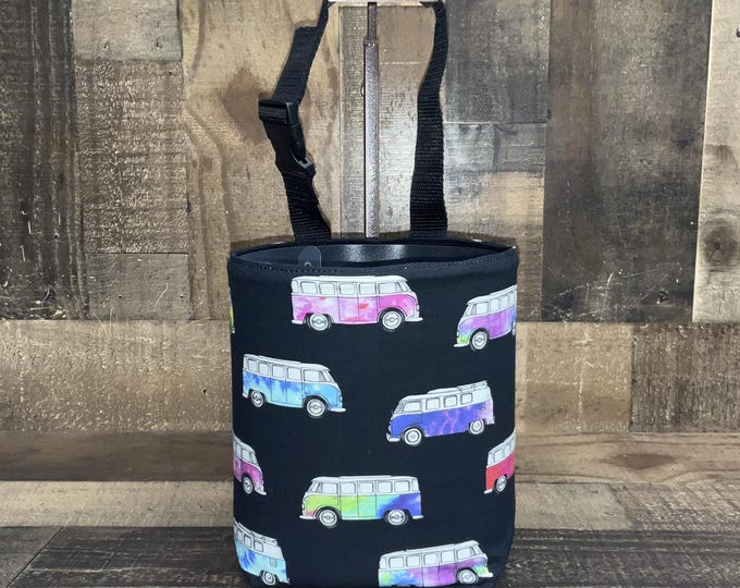 Car Trash Bag fits headrest or gear shift, Black Bus, garbage bin, truck, car trash can, car trash bags, back to school, locker