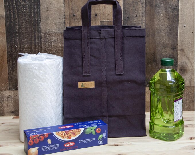 Canvas Grocery Bag: Handmade Zero Waste Market Tote, Heavy Duty