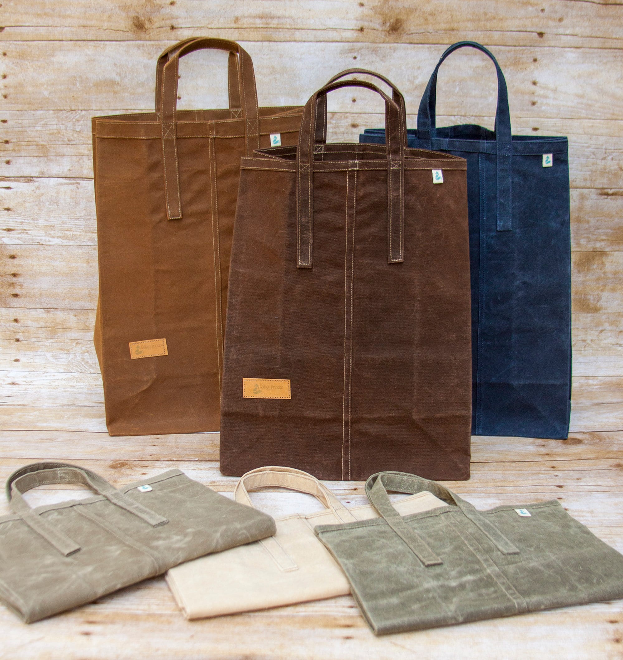 Waxed Canvas Market Bag, Reusable Canvas Grocery Bag, Shopping bag ...