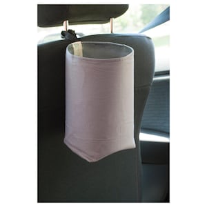 Dark Gray Car Trash Bag, washable lining, Wastebasket, garbage bin, Car Trash Can, Women accessory, headrest, Car trash Bags, Back to school