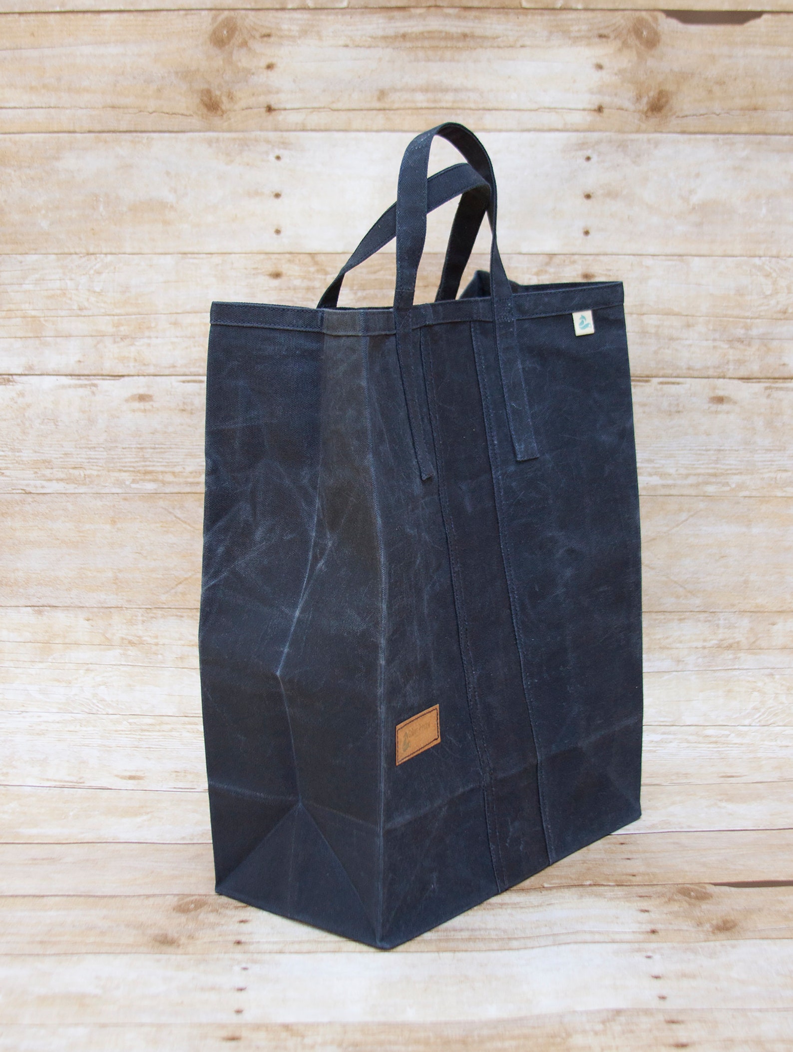 Waxed Canvas Market Bag Reusable Canvas Grocery Bag Shopping Etsy