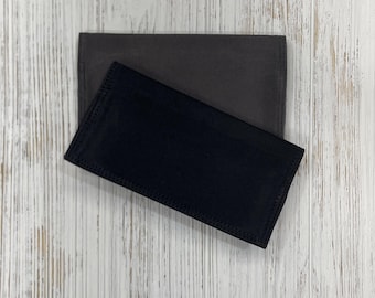 Waxed Canvas Checkbook Cover, Checkbook Register Holder, Bifold Checkbook cover, Black, Gray