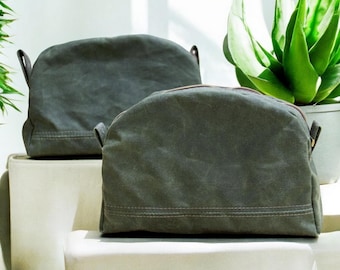 Waxed Canvas Toiletry Bag | Makeup Bag | Shaving Kit | Travel Case | Artisan Made in USA