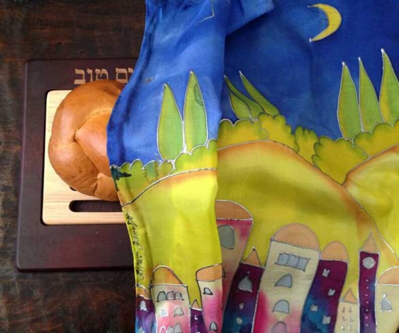 Handpainted Silk Challah Cover bread Cover jerusalem Etsy UK