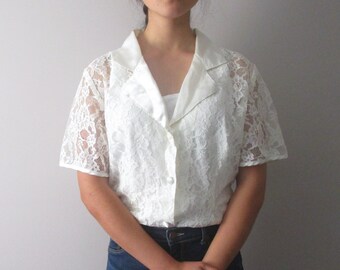 Lace Button Down - Etsy