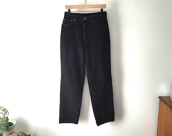 Vintage Corduroy Jeans - Black Cotton Stretch Lauren Jeans Co - Size 8