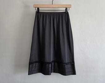 Black Nylon Half Slip - 90s Lorraine  - Womens Size Small
