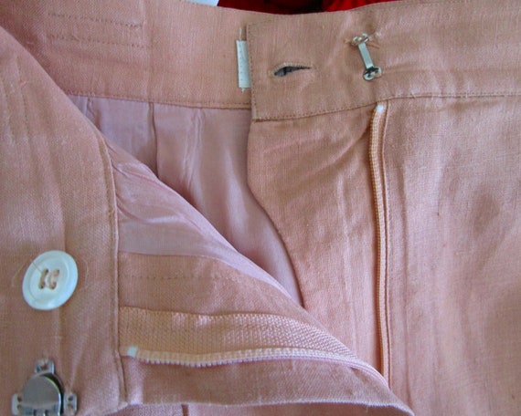 Vintage Linen Pencil Skirt Terra Cotta Clay Pink … - image 9