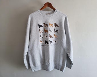 Cocker Spaniel Dog Crewneck Sweatshirt - 90s Vintage Fruit of the Loom - Size Large