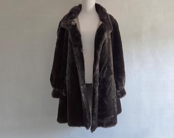 Faux Fur Teddy Coat - Vintage 80s J Percy Marvin Richards - Large