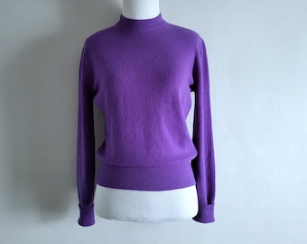 Fitted Purple Cashmere Sweater - Vintage Drumohr Scotland - Womens Small