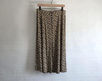 Saia floral com botões estilo anos 90 - Vintage Express - Tamanho XL feminino