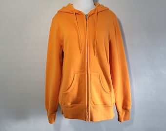 Orange Zip Hoodie - Vintage Russell Athletic - Size Medium