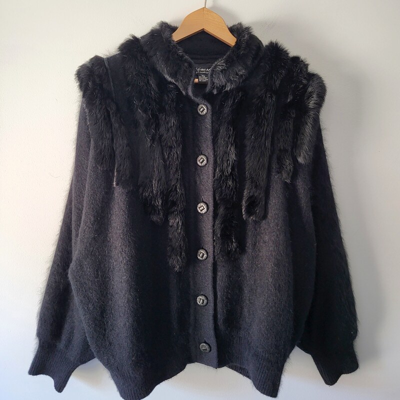 Beige Rabbit Fur Cardigan main image 1