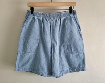 Engineer Stripe Denim Shorts - Vintage 90s Jones New York - Womens Size Small