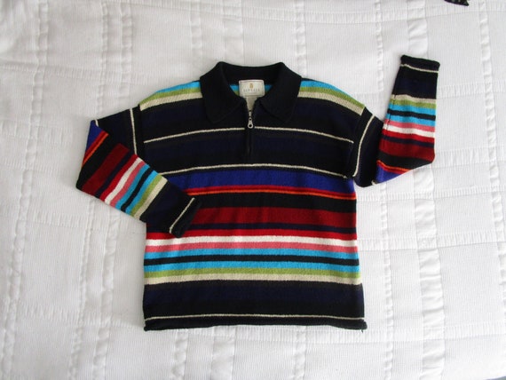 90s Express Striped Quarter Zip Sweater - Vintage Knit Top XS - Etsy