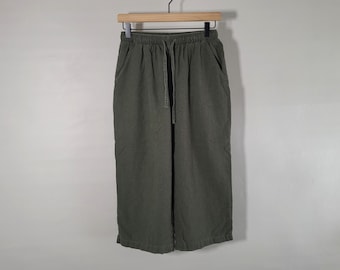 Linen Blend Capri Pants - Vintage Erika - Womens Small